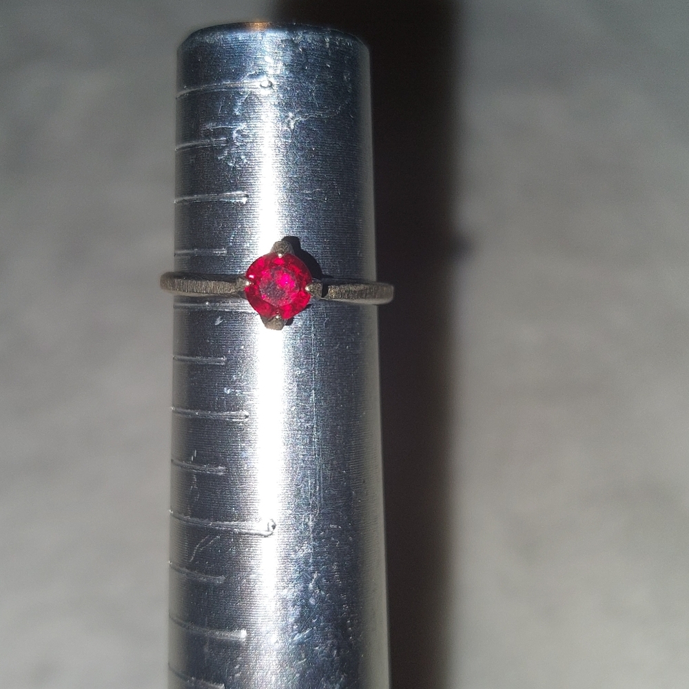 925 Silver Ring With Red Ruby. Tested - image 6